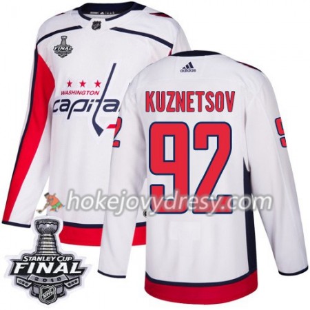 Pánské Hokejový Dres Washington Capitals Evgeny Kuznetsov 92 2018 Stanley Cup Final Patch Adidas Bílá Authentic